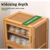 Modern Freestanding Bamboo-Rattan Shoe Cabinet, 43 x 32 x 170 cm view 3