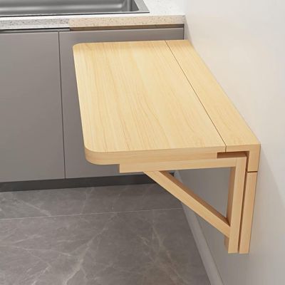Wall-Mounted Folding Table with Brackets, Breakfast Bar Table for Kitchen and Laundry Room, Space-Saving Design (L x W: 40 x 25 cm)
