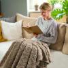Ewleguzka Boho Throw Blanket for Couch, Sofa, Chair, or Bed, Coffee Brown, 150 x 200 cm view 2