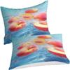 Fruit Peach 3D-Printed Duvet Cover Set, 90 x 190 cm, 3-Piece Polyester Bedding with Zipper view 2