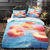 Fruit Peach 3D-Printed Duvet Cover Set, 90 x 190 cm, 3-Piece Polyester Bedding with Zipper view 3