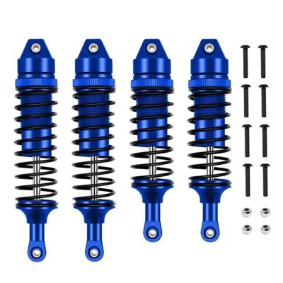 Metal Front and Rear Shock Upgrade Parts for Traxxas Slash 4X4, Slash VXL 2WD, Rustler, Stampede and Hoss 1/10 RC Cars, Blue