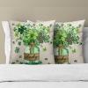 St. Patrick's Day Throw Pillow Covers, 22 x 22 in, Set of 2, Lucky Clover, Cotton-Linen view 3