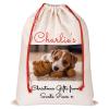 Personalized Santa Sack with Photo Text and Drawstring view 1