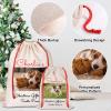 Personalized Santa Sack with Photo Text and Drawstring view 3