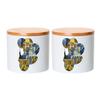 Fabulous Bamboo Ceramic Pot with Lid – Van Gogh Collage Modern Art – 473 ml (16 oz) view 3