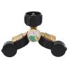 2-Way Tank Splitter with Shut-Off Valve, POL to QCC1 Y-Type Brass Manifold with Gauge view 1