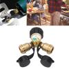 2-Way Tank Splitter with Shut-Off Valve, POL to QCC1 Y-Type Brass Manifold with Gauge view 2