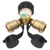 2-Way Tank Splitter with Shut-Off Valve, POL to QCC1 Y-Type Brass Manifold with Gauge view 3