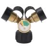 2-Way Tank Splitter with Shut-Off Valve, POL to QCC1 Y-Type Brass Manifold with Gauge view 4