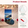 Dwrepo Christmas Stocking with Boat on Blue Water, 18 in, Plush Hanging Stocking view 4