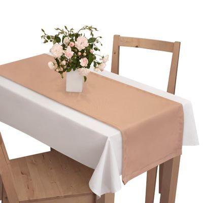 Voppi Caramel Decorative Table Runner, 120 cm, Smooth Solid Color
