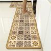 Highdi European Pastoral Kitchen Runner, Diatomaceous Earth, Washable Non-Slip, Camel, 45 x 120 cm view 1