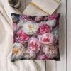 HKMNTGD 22 x 22 in Square Pillow Cover, Peach and White Peonies, Short Plush view 4