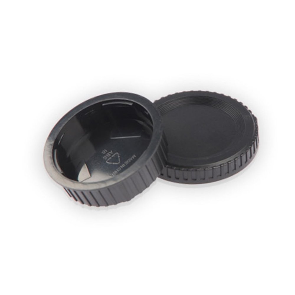 5-Piece Black Plastic Camera Body and Rear Lens Cap Set for DSLR Cameras