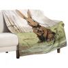 Flannel Throw Blanket with Brown Rabbit Print, Anti-Pilling, Soft, Vertical Design, 127 x 152.4 cm view 1