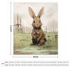Flannel Throw Blanket with Brown Rabbit Print, Anti-Pilling, Soft, Vertical Design, 127 x 152.4 cm view 2