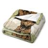Flannel Throw Blanket with Brown Rabbit Print, Anti-Pilling, Soft, Vertical Design, 127 x 152.4 cm view 3