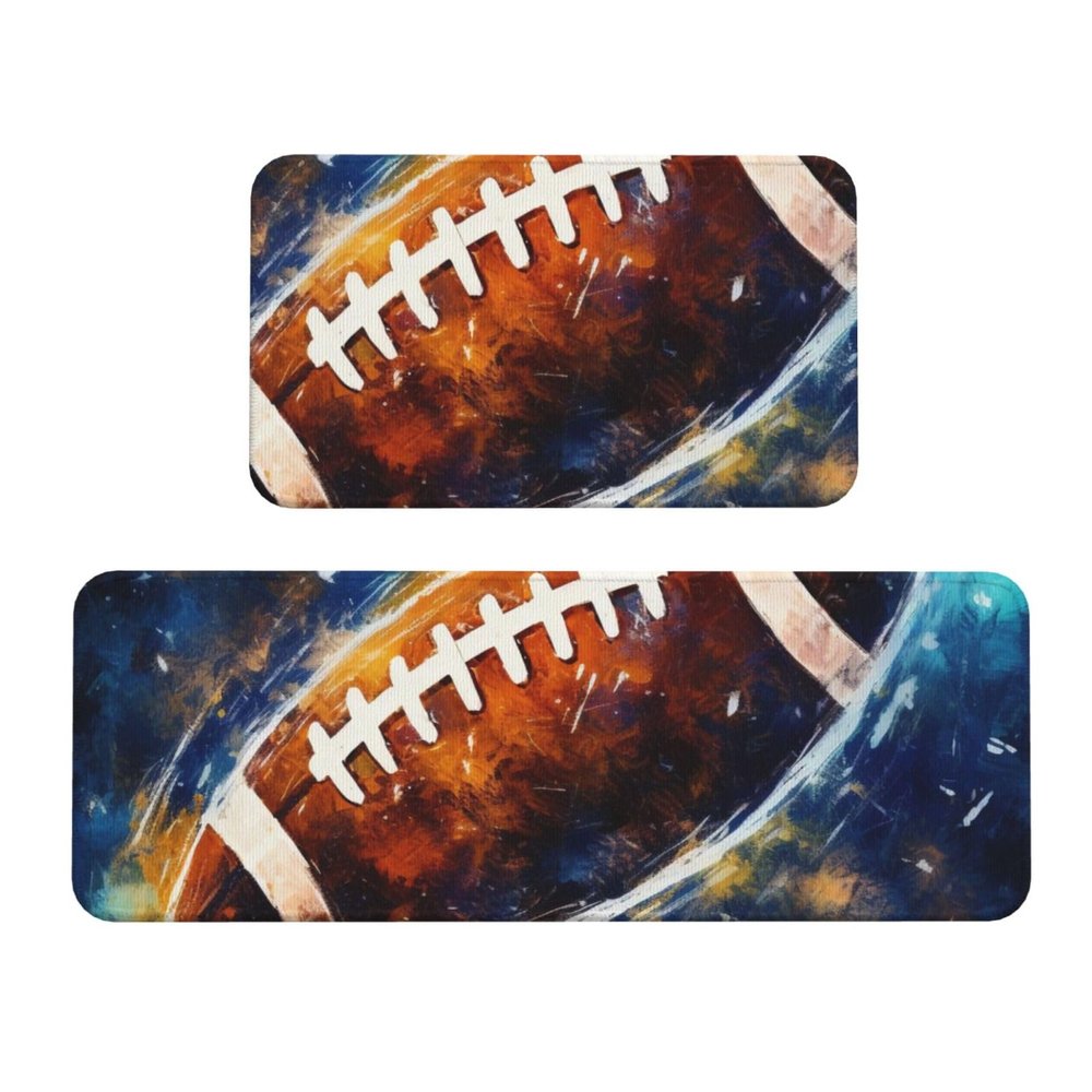 Galaxy Space American Football Printed Kitchen Mats, 2-Piece Set