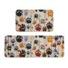 Dog Bone Paw Print Kitchen Mats, Set of 2, Non-Slip Crystal Velvet Floor Mats for Kitchen, Home & Office view 1