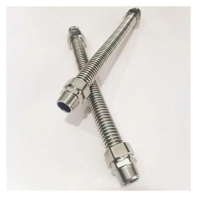 1-Piece 304 Stainless Steel Bellows Water Inlet Hose for Fan Coil Units and Central Air Conditioning, DN20, 3/4 in, 25 cm