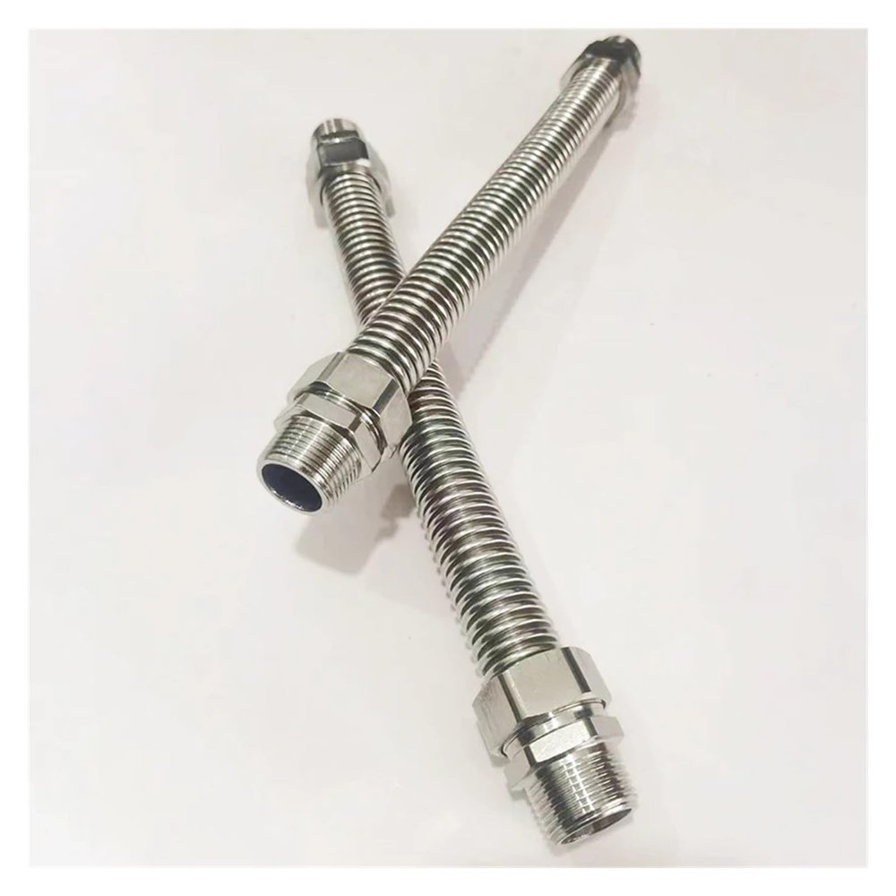 1-Piece 304 Stainless Steel Bellows Water Inlet Hose for Fan Coil Units and Central Air Conditioning, DN20, 3/4 in, 25 cm