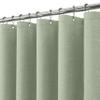 VANZAVANZU Linen-Style Shower Curtain with Metal Rings, Waterproof Weighted Bathroom Curtain Set, 152 x 182 cm (Sage Green) view 1