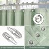 VANZAVANZU Linen-Style Shower Curtain with Metal Rings, Waterproof Weighted Bathroom Curtain Set, 152 x 182 cm (Sage Green) view 3