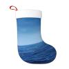 Tnnutp Blue Ocean Sea Christmas Stockings with White Plush Cuff, Black, One Size view 1