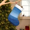 Tnnutp Blue Ocean Sea Christmas Stockings with White Plush Cuff, Black, One Size view 2