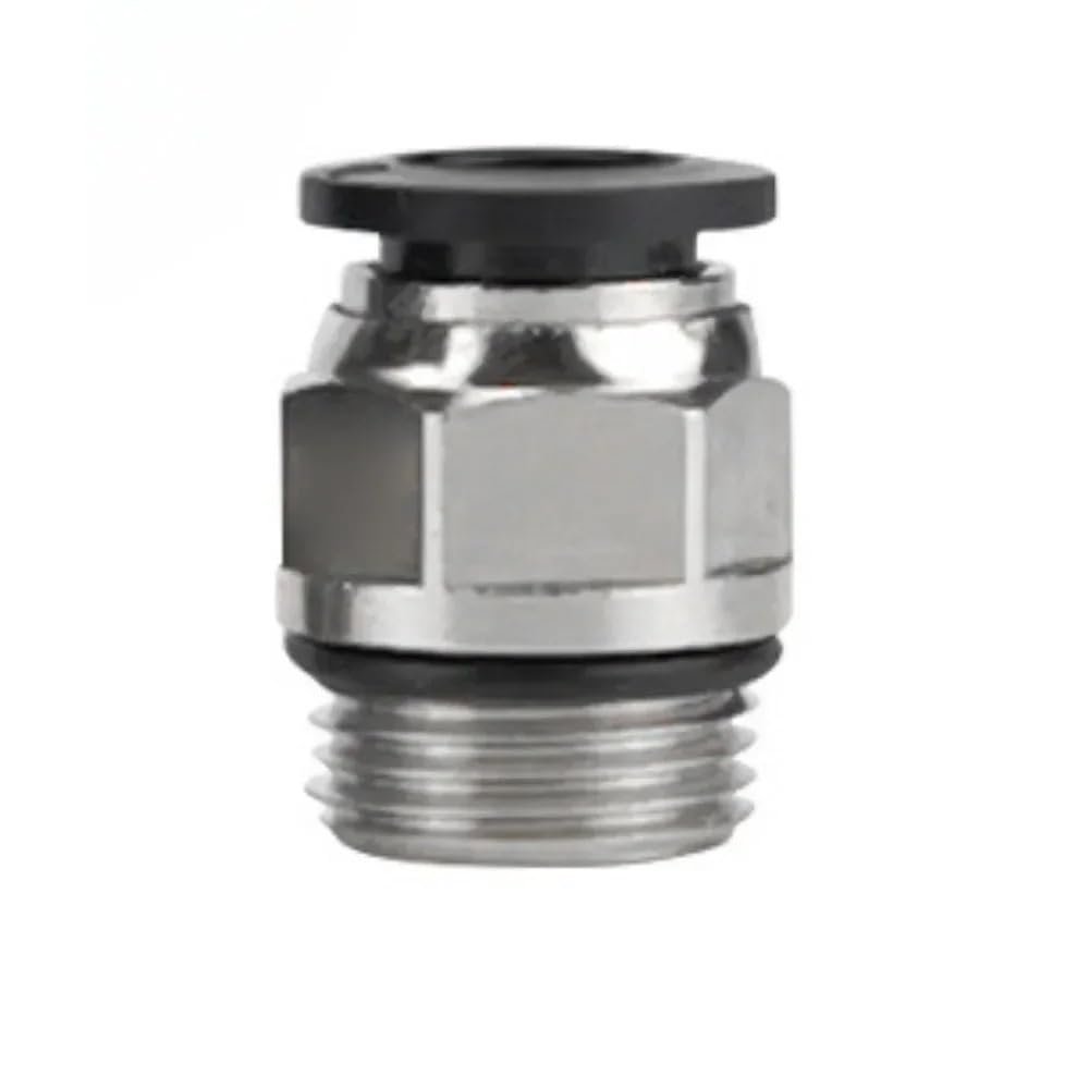 RUAJOGYNVM PC BSPP Black Push-to-Connect Pneumatic Elbow Fitting, 6 mm Tube to G01 Thread