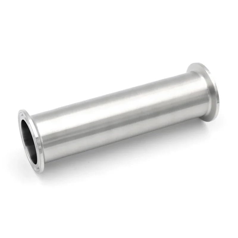304 Stainless Steel Pipe Fitting Spool Tube with Clamp, Lengths 100/152/200/254/300 mm, OD 19/25/38/45/51 mm, Ferrule 50.5/64 mm (1 Pipe, 100 mm Length, OD 25 mm x Ferrule 50.5 mm)