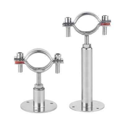 1 pc 304 Stainless Steel Tube Pipe Clamp Hanger Stand-Off Support, Adjustable 30–50 mm / 50–100 mm, for 19–108 mm OD Pipes, RUAJOGYNVM (54–57 mm, L30–50 mm)