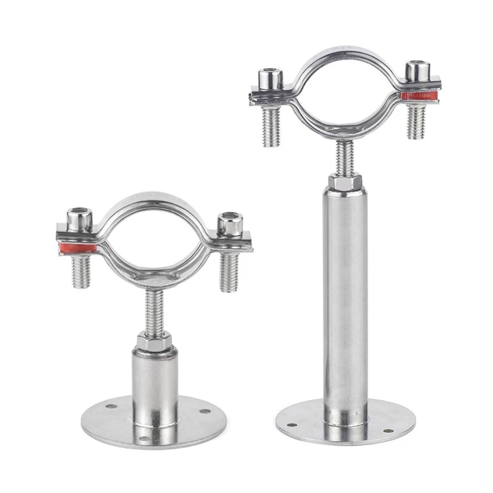 1 pc 304 Stainless Steel Tube Pipe Clamp Hanger Stand-Off Support, Adjustable 30–50 mm / 50–100 mm, for 19–108 mm OD Pipes, RUAJOGYNVM (54–57 mm, L30–50 mm)
