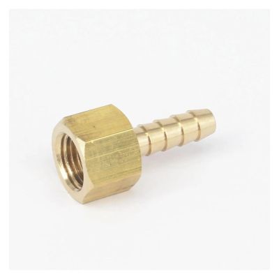 ICXLPMC 1/4" NPT Female Thread x 1/4" Tube ID Barb Fitting, Brass Hex Pipe Fitting