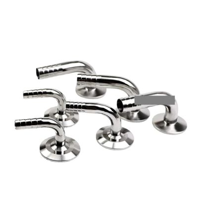 1 pc 12.7/14/16/19/25/32/38/45/51 mm O.D. SS304 Hose Barb Pipe Fitting, 1.5 in, 2 Tri-Clamp, 50.5/64 mm Ferrule, 90-Degree Elbow, RUAJOGYNVM (51 mm Ferrule, 64)