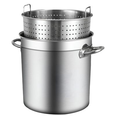 AIZYR Stainless Steel Soup Pot and Turkey Fryer with Basket, 50 cm