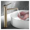 RFXOGTYFZ Brushed Gold Bathroom Faucet, Single-Handle Basin Mixer, Black Tall view 2
