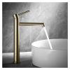 RFXOGTYFZ Brushed Gold Bathroom Faucet, Single-Handle Basin Mixer, Black Tall view 3