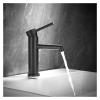 RFXOGTYFZ Brushed Gold Bathroom Faucet, Single-Handle Basin Mixer, Black Tall view 4