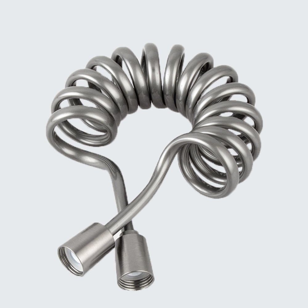 TYMYW Flexible Bidet Shower Hose, Retractable Spiral Hose, Gray, 118.11 in