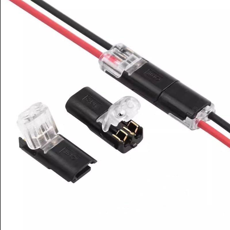 ICXLPMC 10-Pack 2-Pole Spring Wire Connectors, Solderless Screwless Quick-Connect Terminal Blocks