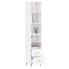 LLEZKBR Furniture Select Highboard, High-Gloss White, 34.5 x 34 x 180 cm, Engineered Wood view 3