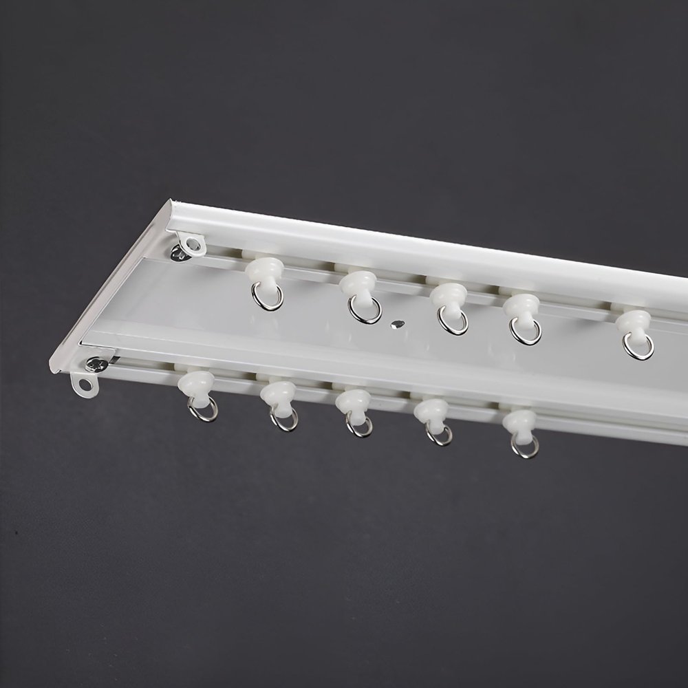 Ceiling-Mounted Curtain Track Set, White, 75 cm