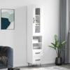 LLEZKBR Furniture Select Highboard, High-Gloss White, 34.5 x 34 x 180 cm, Engineered Wood view 1