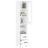 LLEZKBR Furniture Select Highboard, High-Gloss White, 34.5 x 34 x 180 cm, Engineered Wood view 3