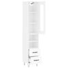 LLEZKBR Furniture Select Highboard, High-Gloss White, 34.5 x 34 x 180 cm, Engineered Wood view 4