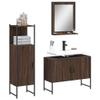 Lauuoeriau 3-Piece Bathroom Cabinet Set, Brown Oak view 1