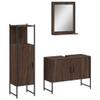 Lauuoeriau 3-Piece Bathroom Cabinet Set, Brown Oak view 2