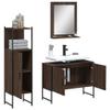 Lauuoeriau 3-Piece Bathroom Cabinet Set, Brown Oak view 4